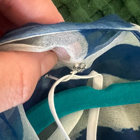 STAUD Flippa Blue & White Stripe Organza Wrap Midi Dress NWT - Picture 11 of 15